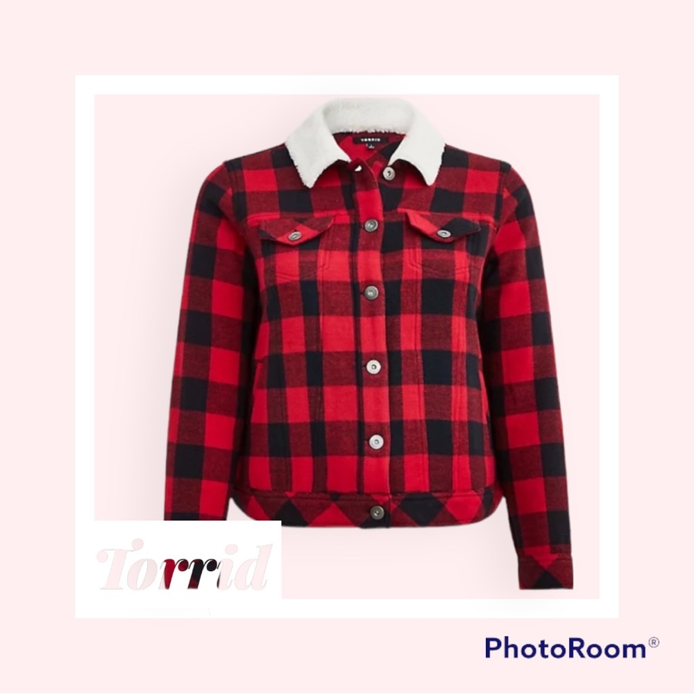 BNWT Torrid Plaid Red and Black Jacket